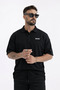 Men's Polo Collar T-Shirt Loose Shorts Black Summer Two-Piece Set - 2