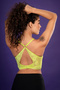 Padded Non-Wired Full Cup Longline Bralette with Racerback in Parrot Green - Lace - 4