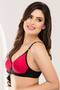 Full Coverage T shirt Bra With Cross-Over Moulded Cups In Black - Cotton Rich - 3