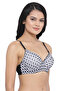 Padded UnderWired Full Coverage Checkered Print T-Shirt Bra in Multi Colour - 2