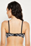 Padded Non-Wired Full Cup Animal Print T-shirt Bra in Black - 5