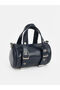 Navy Blue Leather Look Women's Shoulder Bag