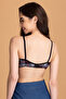 Padded Non-Wired Full Cup Checkered T-shirt Bra in Black - 3