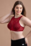 Padded Non-Wired Full Cup Blouse Bra in Maroon - Lace - 3