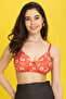 Padded Non-Wired Full Cup Leaf Print Multiway T-shirt Bra in Red