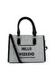 Women Grey Microfiber Slogan Tote Bag