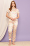 Midnight Cravings Button Down Shirt & Pyjama Set in Cream Colour - Satin