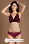 Padded Underwired Full Cup Bra in Maroon - 2