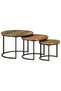 Stackable tables, 3 pcs., solid recycled wood - 7
