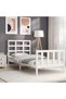 Bed frame with headboard, white, 90x200 cm, solid wood - 4