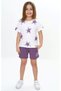 Girl's 2-Piece Set Printed Crew Neck T-Shirt & Pocket Shorts with Elastic Waist