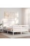 Bed frame with headboard, white, 120x200 cm, solid wood