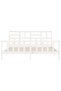 6FT Super King Bed Frame with Headboard, White, Solid Wood - 6