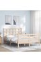 4FT Bed Frame with Headboard, Small Double, Solid Wood