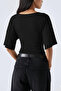 Women's Black Bat Sleeve V-Neck Lycra Blouse & T-Shirt - 2