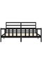 Bed frame with headboard 200x200 cm, black, solid wood - 6