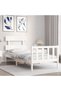 Bed frame with headboard, white, 90x200 cm, solid wood - 3