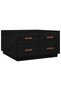 Coffee table, black, 80x80x45 cm, solid pine wood - 2