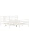 Bed frame with headboard 200x200 cm, white, solid wood - 2