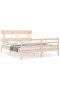 Bed frame with headboard, 160x200 cm, solid wood - 2