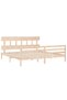 Bed frame with headboard 200x200 cm, solid pine wood - 5