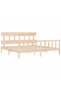 Bed frame with headboard 200x200 cm, solid pine wood - 5