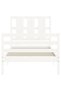 Bed frame with headboard, white, 90x200 cm, solid wood - 7