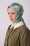 Green Floral Pattern 100% Twill Silk Scarf 4303 - 03 - 2