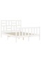 Bed frame with headboard, white, 140x200 cm, solid wood - 5