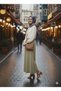 Women's Elastic Waist Gabardine Fabric Skirt with Pockets - 5