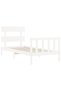Bed frame with headboard, white, 90x200 cm, solid wood - 5