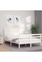 Bed frame with headboard, 140x190 cm, white, solid wood - 3