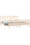 Bed frame with headboard 200x200 cm, solid pine wood - 4
