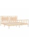 Bed frame with headboard 200x200 cm, solid pine wood - 5