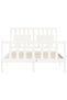 Bed frame with headboard, white, 140x200 cm, solid wood - 6