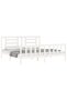 6FT Super King Bed Frame with Headboard, White, Solid Wood - 4