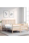 Bed frame with headboard, 120x200 cm, solid wood