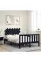 Bed frame with headboard, black, solid wood, double 4FT6 - 3