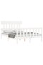 Bed frame with headboard, 140x190 cm, white, solid wood - 4