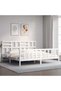 6FT Super King Bed Frame with Headboard, White, Solid Wood - 4