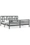 Bed frame with headboard 200x200 cm, gray, solid wood - 2