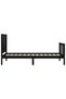 2FT6 Small Single Bed Frame with Headboard, Black, Solid Wood - 7