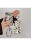 iPhone 15 Silver Color Shiny Case with Wavy Bracelet - 3