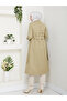 Medium Length Trench Coat with Chain on the Back - 6