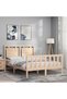 Bed frame with headboard, 140x190 cm, solid wood - 3