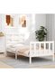 Bed frame with headboard 3FT, single, white, solid wood - 4