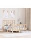 4FT Bed Frame with Headboard, Small Double, Solid Wood