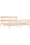 Bed frame with headboard 200x200 cm, solid pine wood - 5