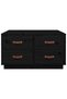 Coffee table, black, 80x80x45 cm, solid pine wood - 6