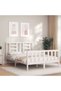 Bed frame with headboard, 140x190 cm, white, solid wood